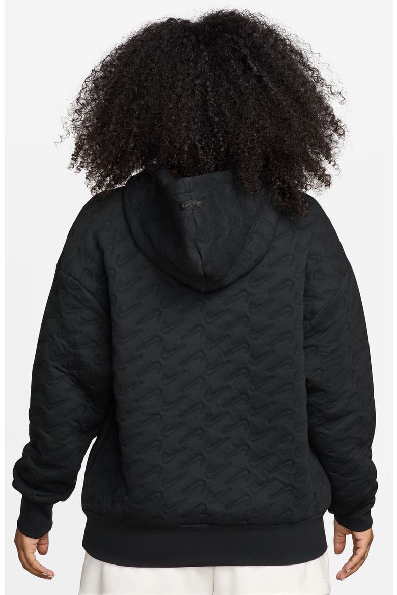 Swoosh Jacquard Phoenix Fleece Hoodie, Alternate, color, BLACK/ ANTHRACITE