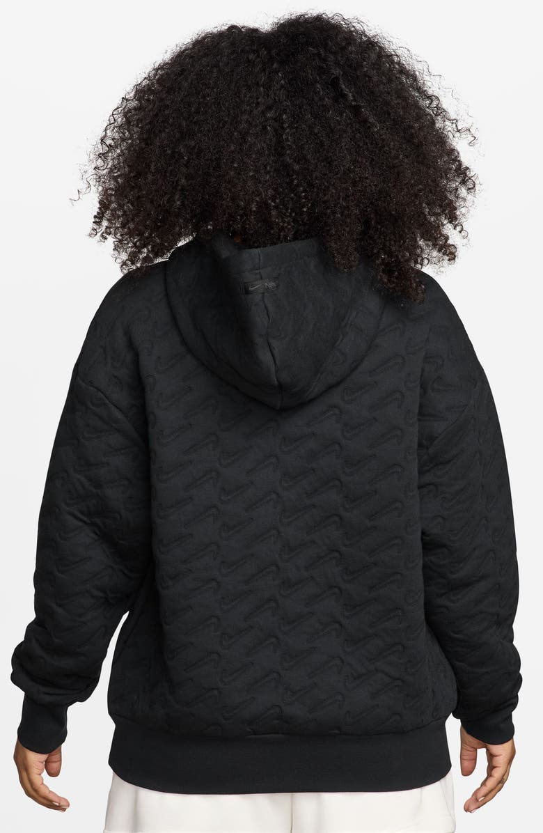 Nike Swoosh Jacquard Phoenix Fleece Hoodie, Alternate, color, Black/ Anthracite