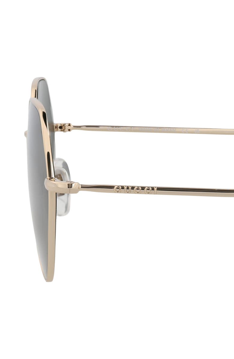 Gucci 55mm Geometric Sunglasses, Alternate, color, Gold Gold Grey