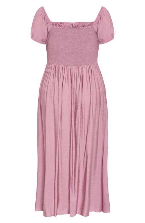 City Chic Abbigail Puff Sleeve Maxi Dress In Pink