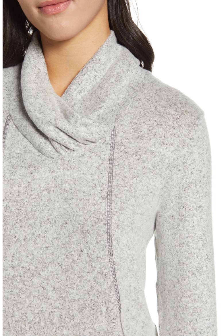 Cross Neck Seamed Pullover, Alternate, color, GREY