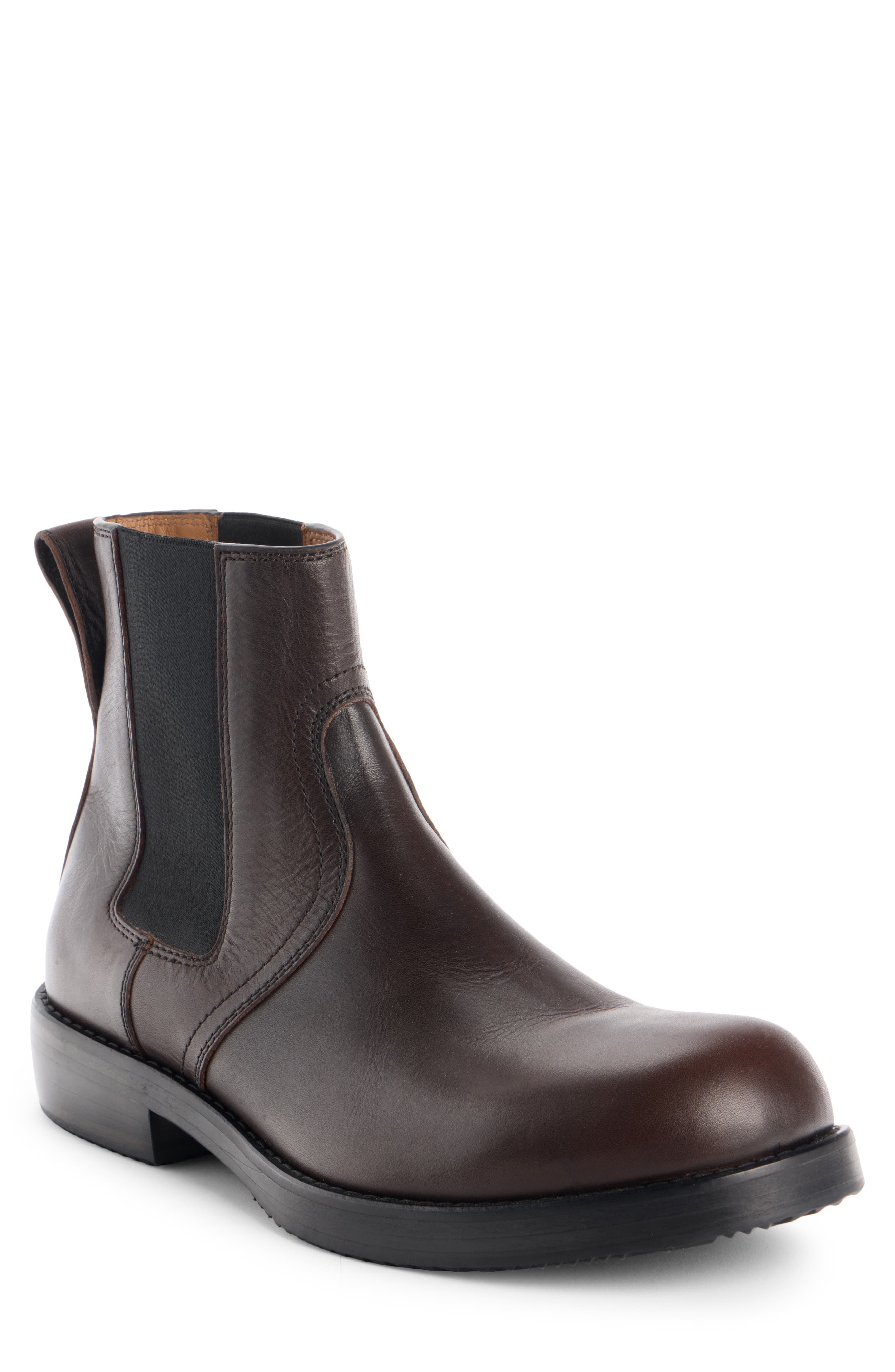 Leather Chelsea Boot, Main, color, 704 DARK BROWN