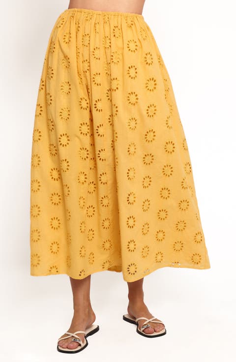 Dillon Cotton Eyelet Skirt