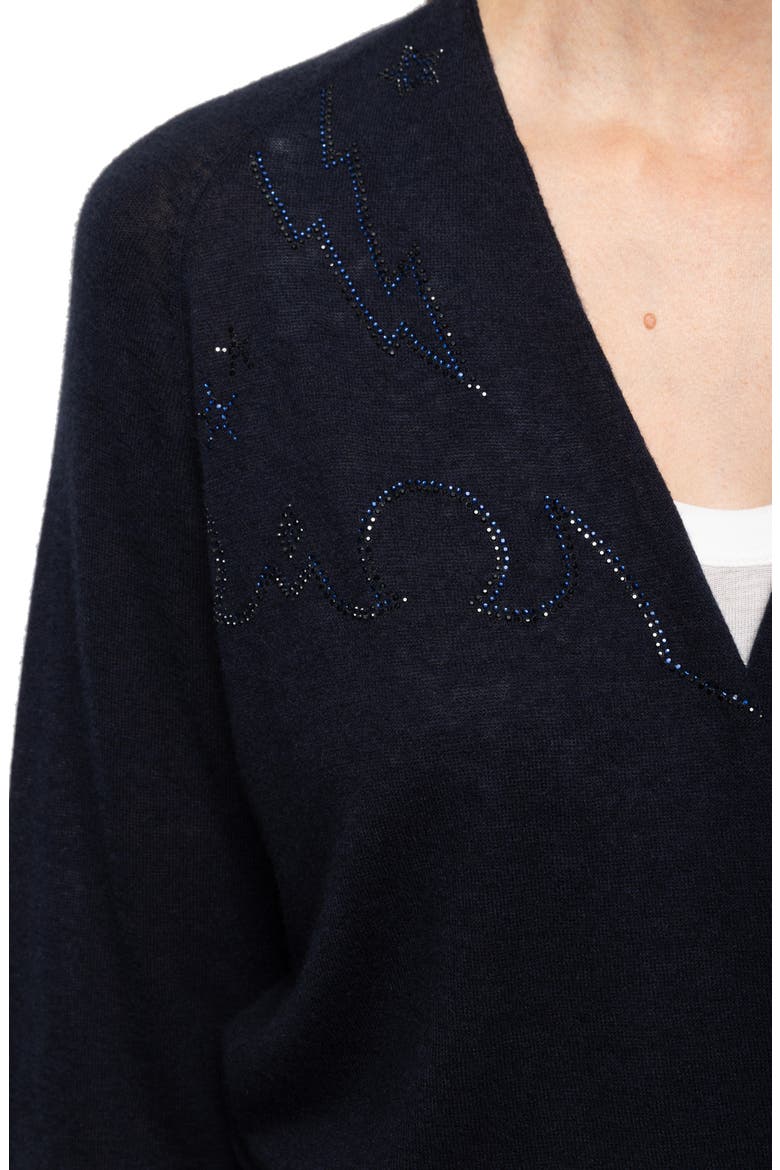 Daffyz Crystal Cashmere Cardigan, Alternate, color, ENCRE