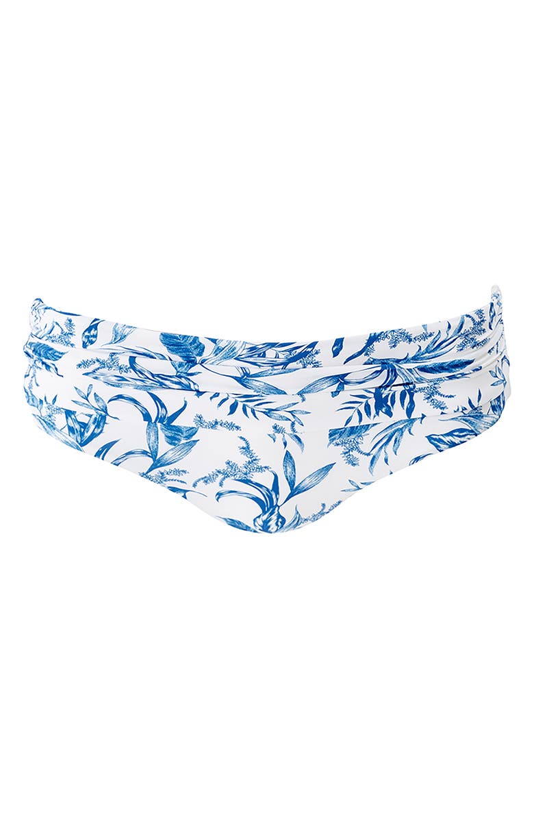 Melissa Odabash Bel Air Ruched Bikini Bottoms, Alternate, color, Blue Leaf