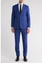 Plaid Blue Stretch Mélange Suit