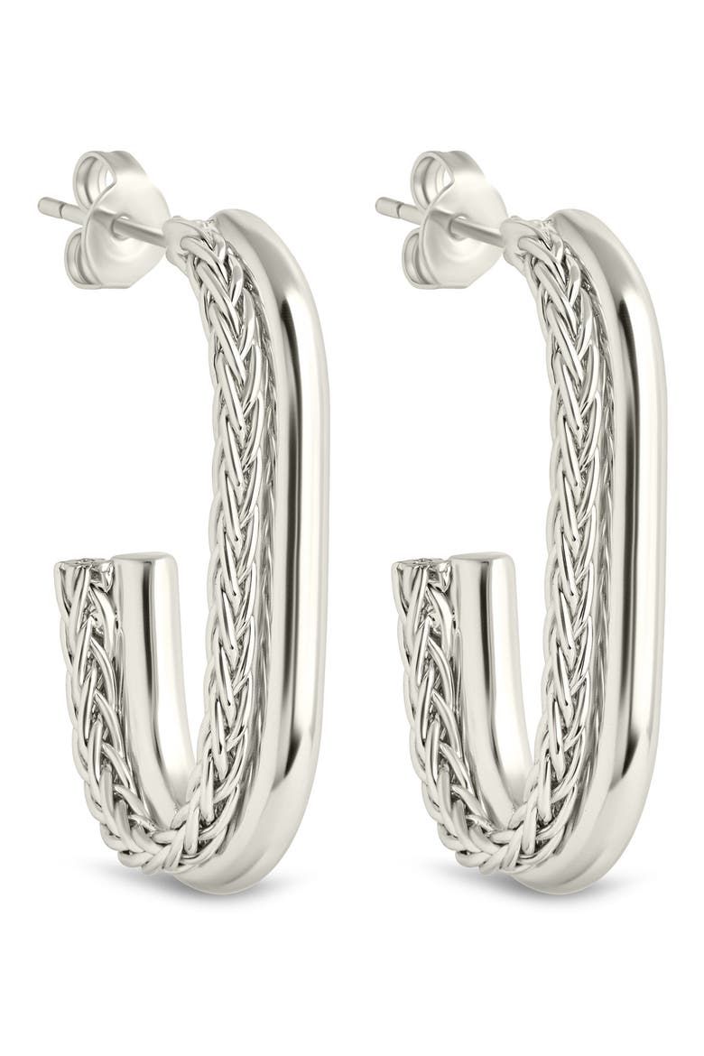 Callista Braided Hoop Earrings, Main, color, SILVER