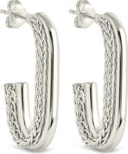 Sterling Forever Callista Braided Hoop Earrings
