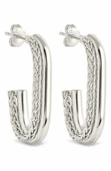 Sterling Forever Callista Braided Hoop Earrings