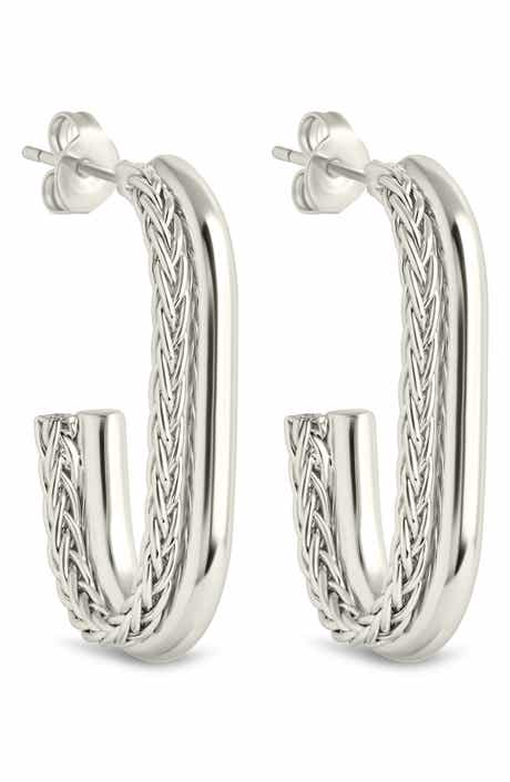 Sterling Forever Callista Braided Hoop Earrings