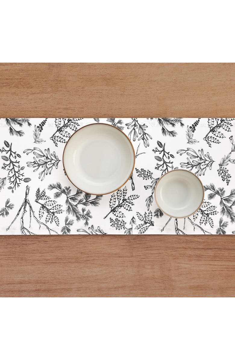 Solino Home Linen Table Runner for Dining Table, Holiday and Everyday Table Decor - Winter Forest, Alternate, color, 