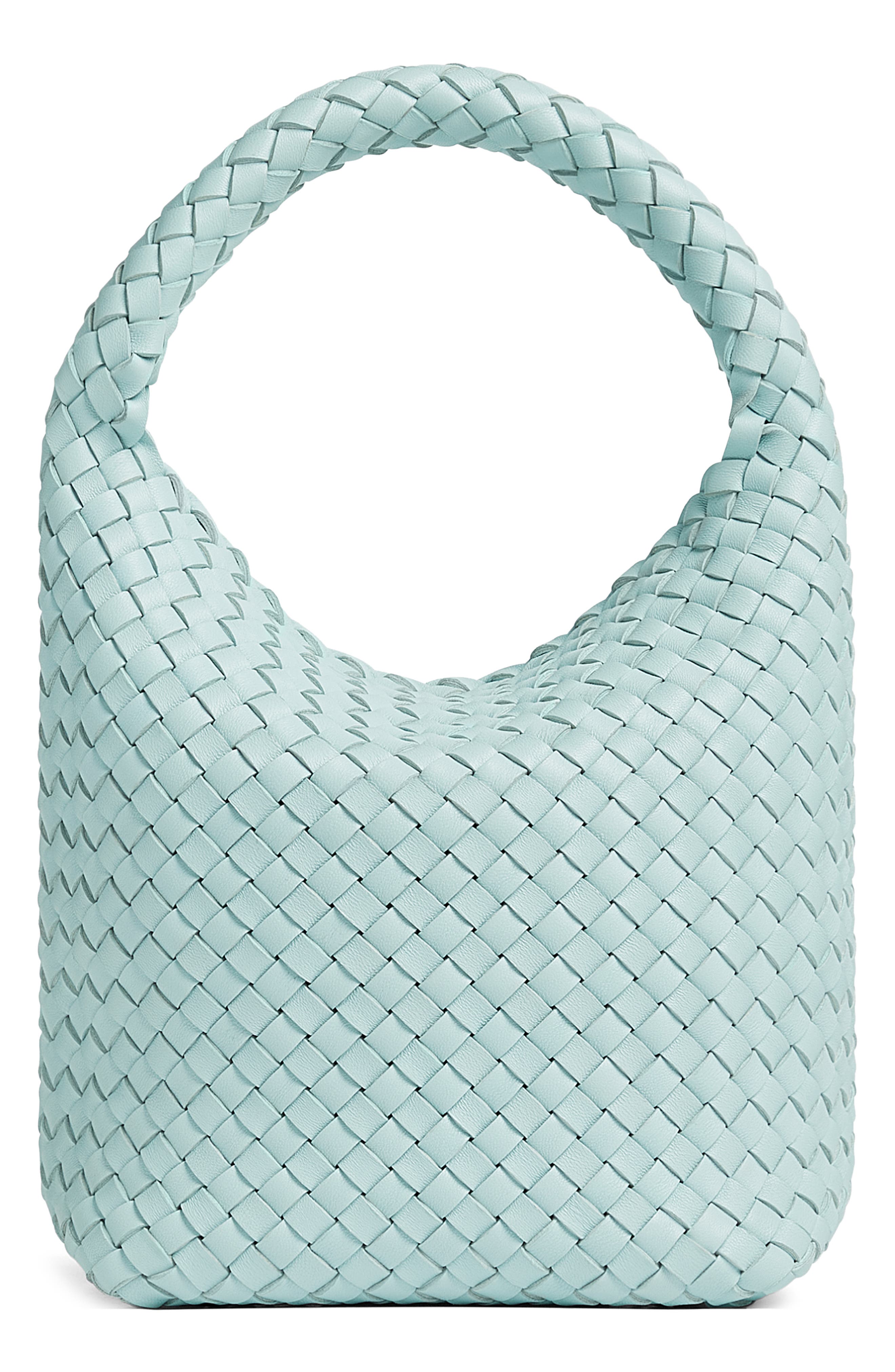 Bottega Veneta Cabat Intrecciato Leather Top Handle Bag, Alternate, color, 3902 Teal Washed-Gold