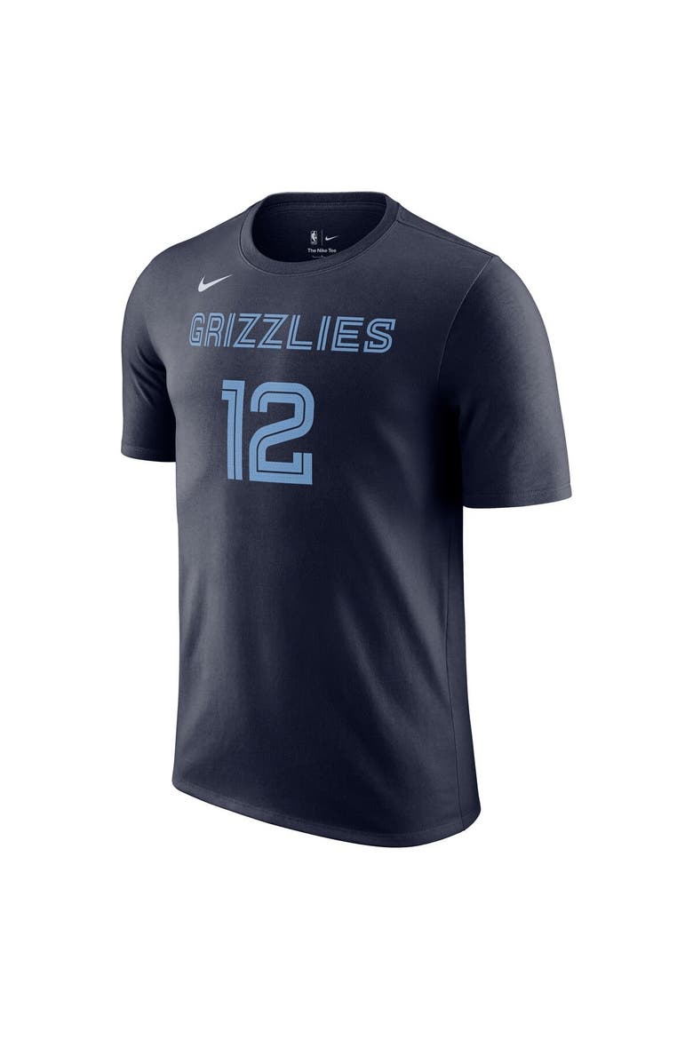 Men's Nike Ja Morant Navy Memphis Grizzlies Icon 2022/23 Name & Number T-Shirt, Alternate, color, Navy