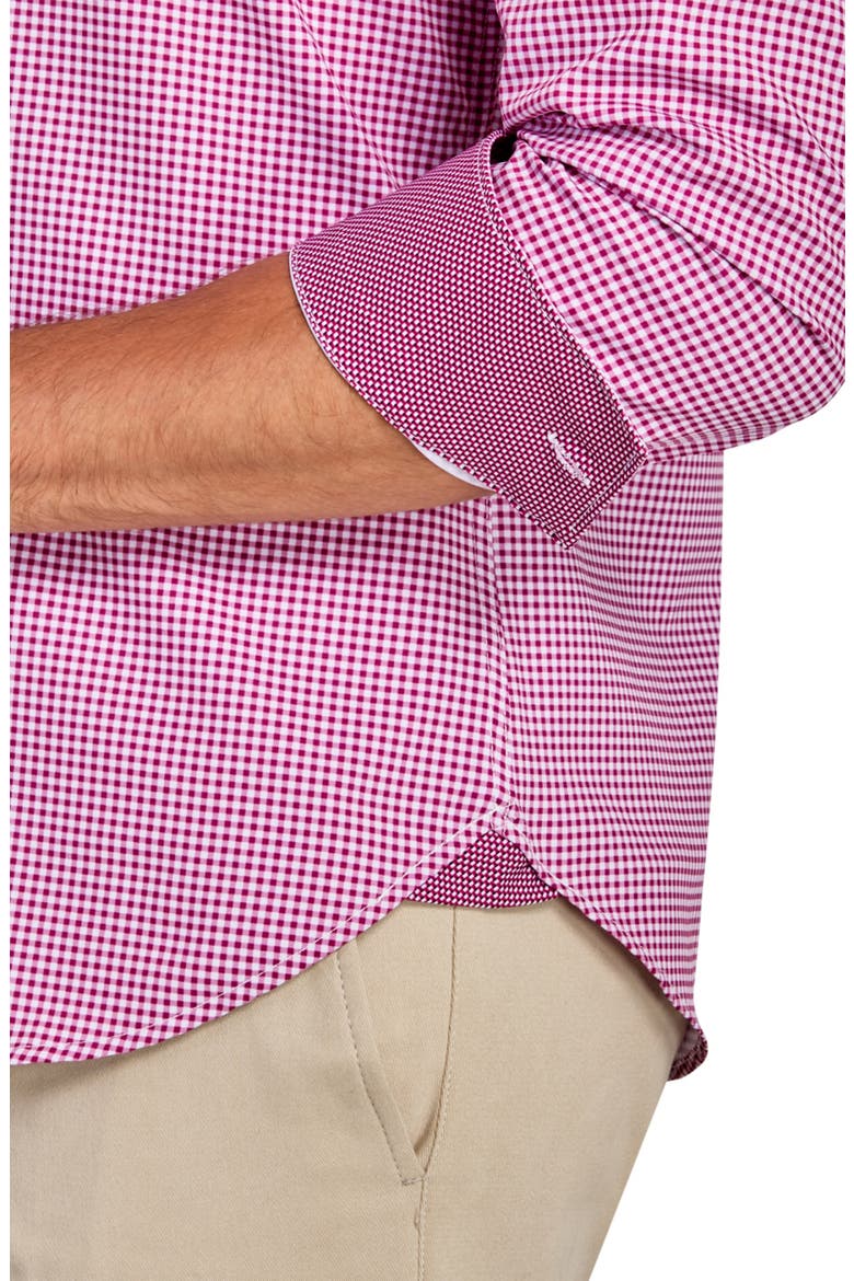 Slim Fit Gingham 4-Way Sport Shirt, Alternate, color, RED