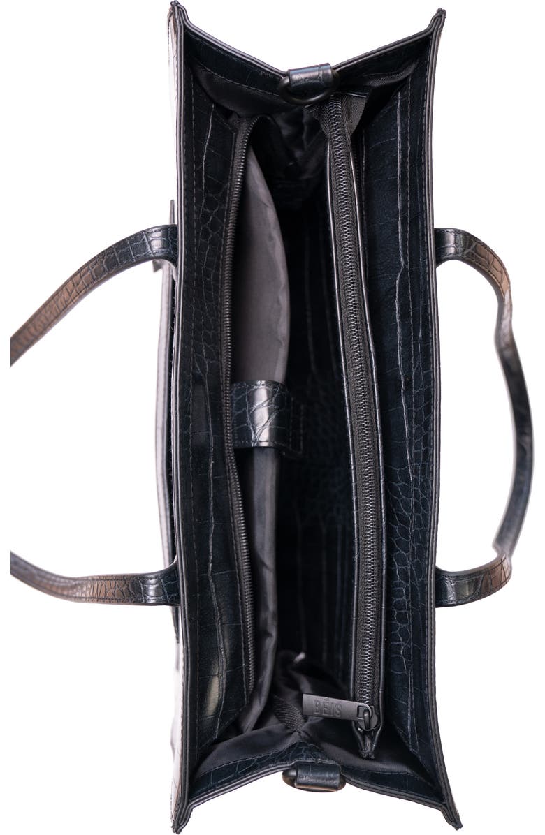 Béis Mini Work Croc Embossed Faux Leather Tote, Alternate, color,