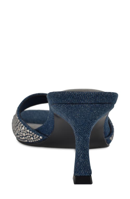 Nine West Women's Rokke Slip-on Tapered Heel Sandals In Dark Blue 400