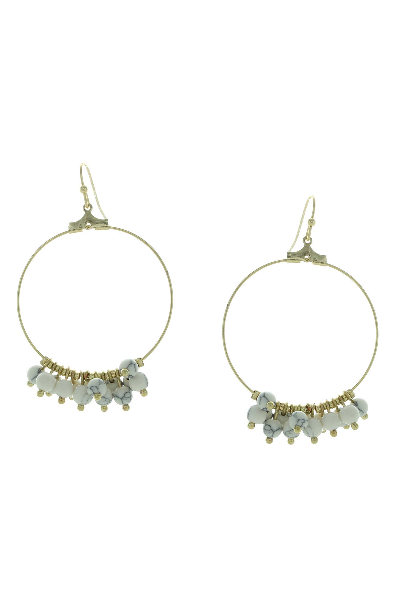 OLIVIA WELLES Bead Dangle Hoop Earrings