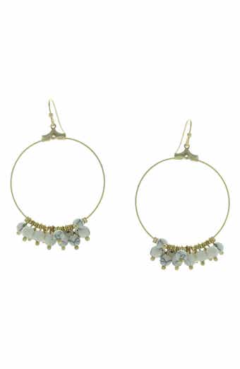Bead Dangle Hoop Earrings
