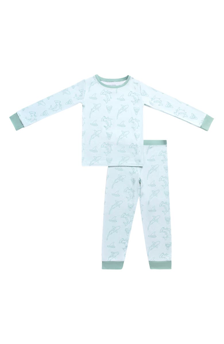Coco Moon Fin-tastic Fitted Two-Piece Pajamas, Main, color, 