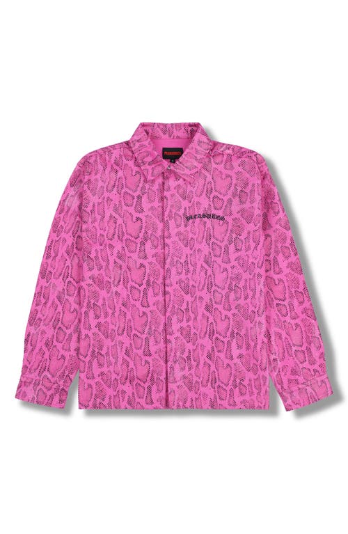 Pleasures Anaconda Overshirt In Fuchsia