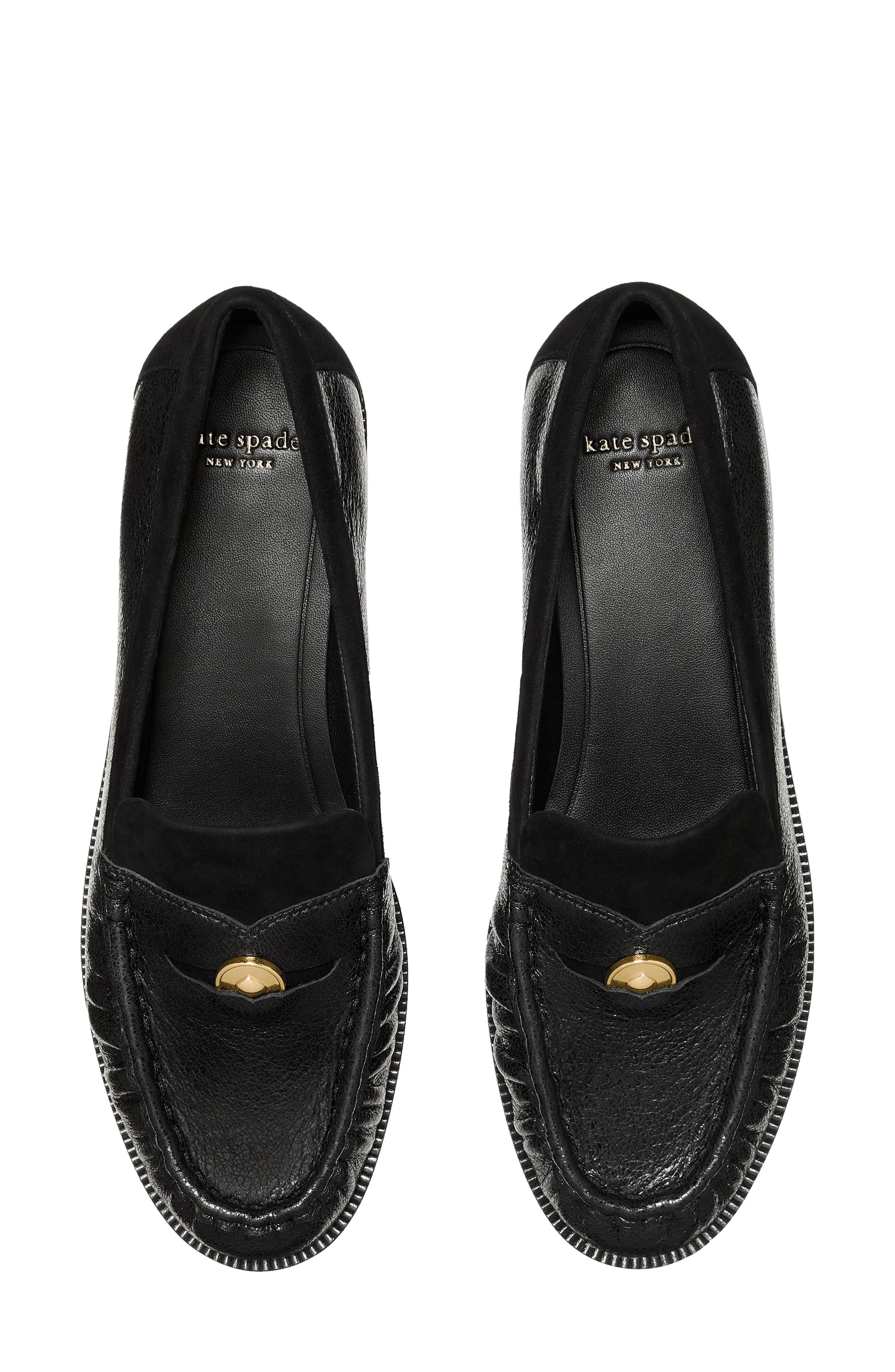 penny loafer, Alternate, color, BLACK