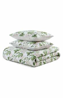 Hydrangea Floral Cotton Percale Quilt & Shams Set