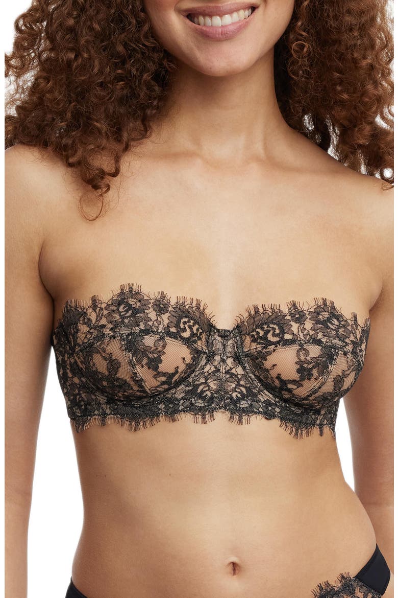 Entice Strapless Multi-way Underwire Bra, Main, color, Black/Nylon
