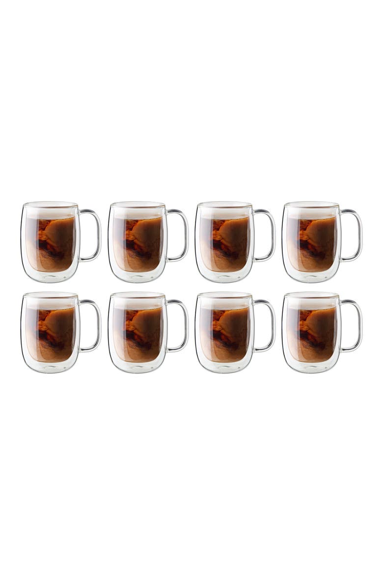 8-Pack 12-Ounce Coffee Glass Mug, Alternate, color, CLEAR