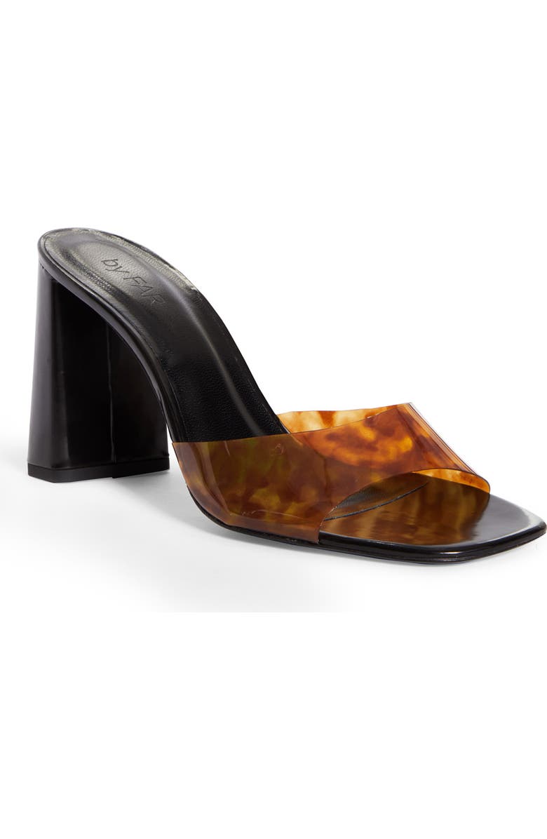 By Far Juju Clear Tortoiseshell Pattern Strap Sandal, Main, color,