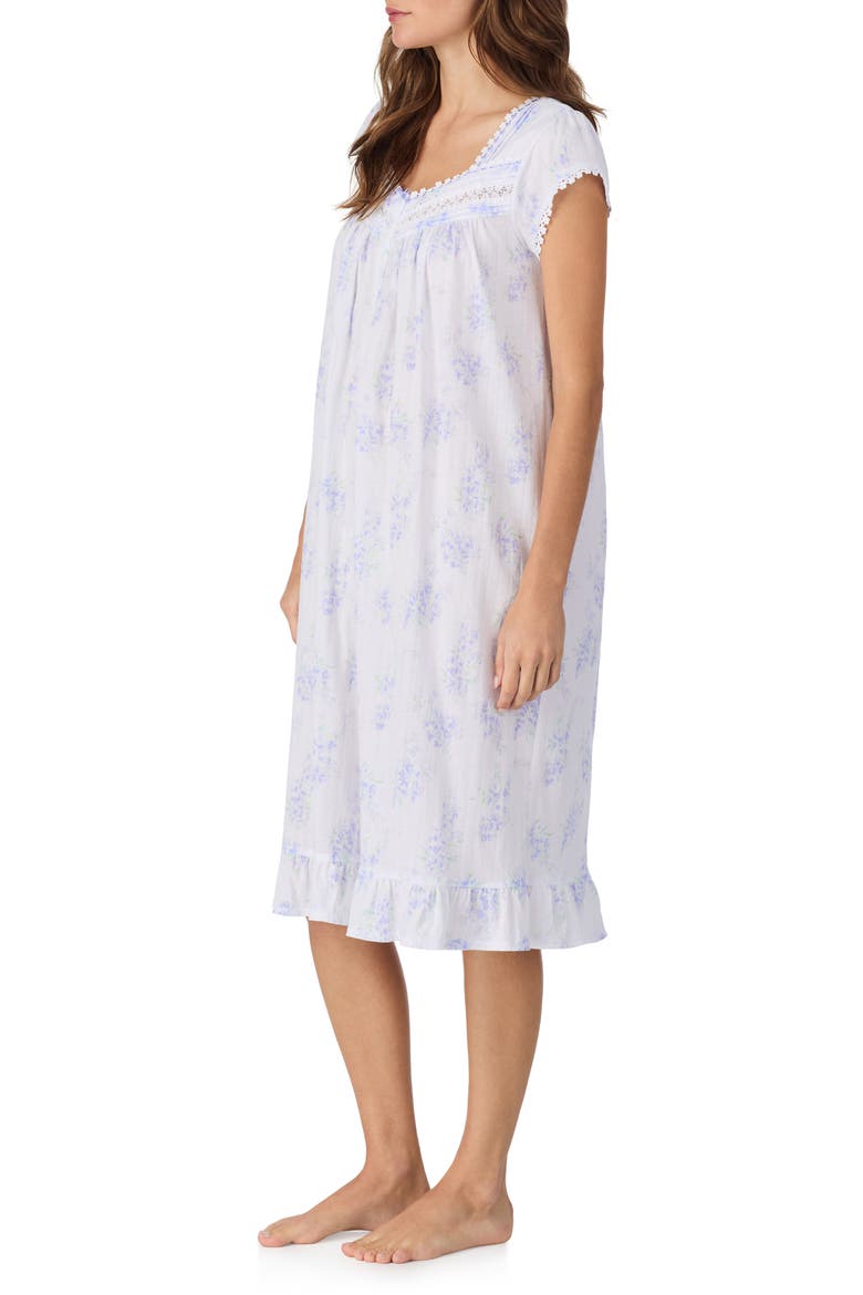 Floral Cotton Waltz Nightgown, Alternate, color, WHITE LILAC