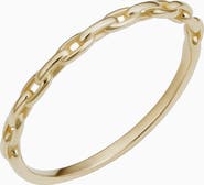 Oradina 14K Gold Venice Link Stackable Ring