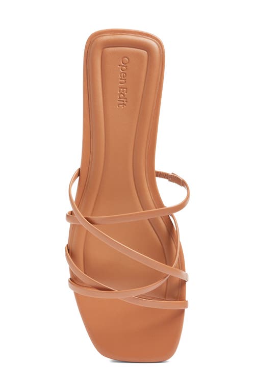 Open Edit Korva Slide Sandal In Tan Cashew