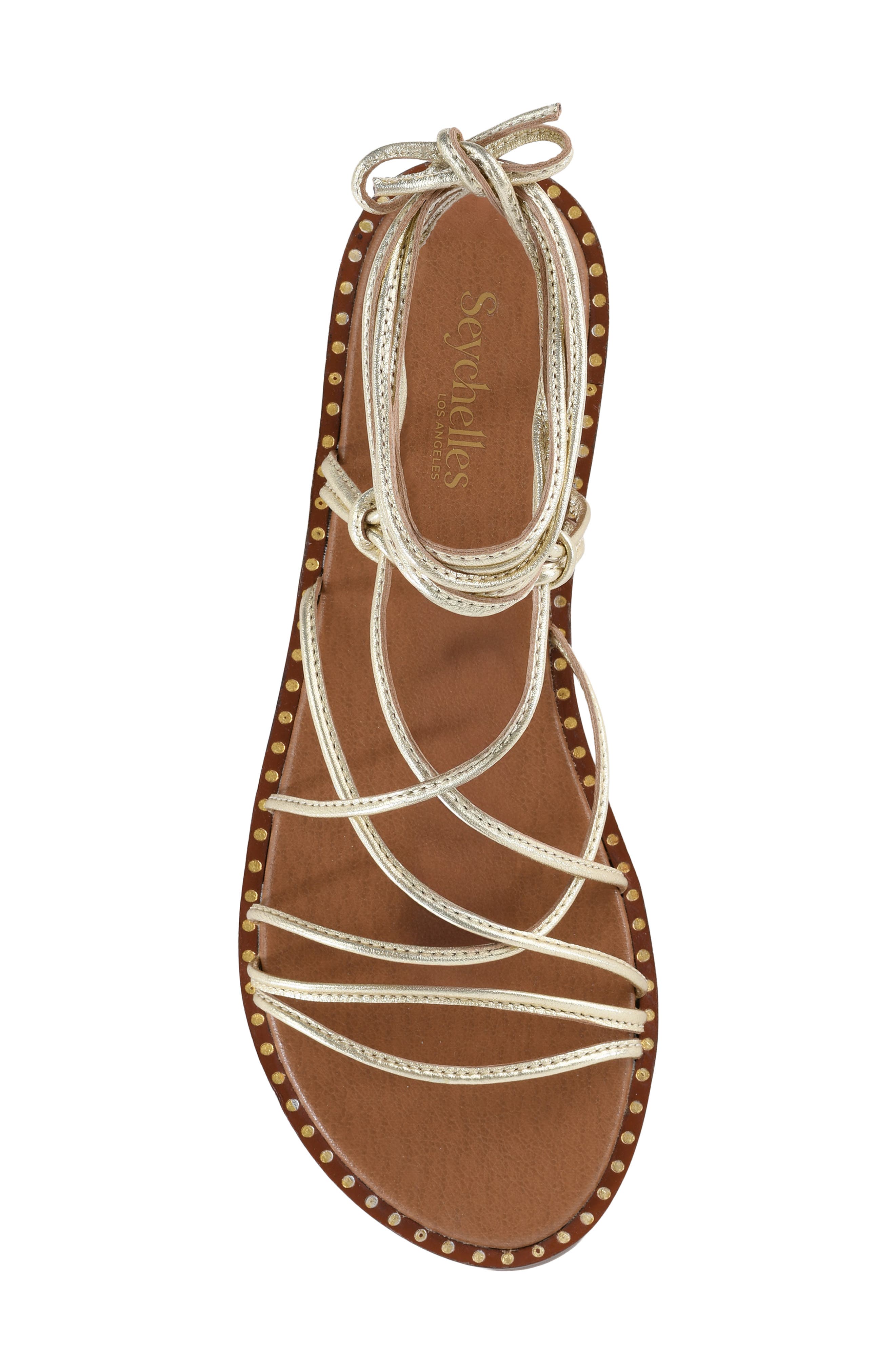 Seychelles Lighthouse Ankle Wrap Sandal, Alternate, color, Gold