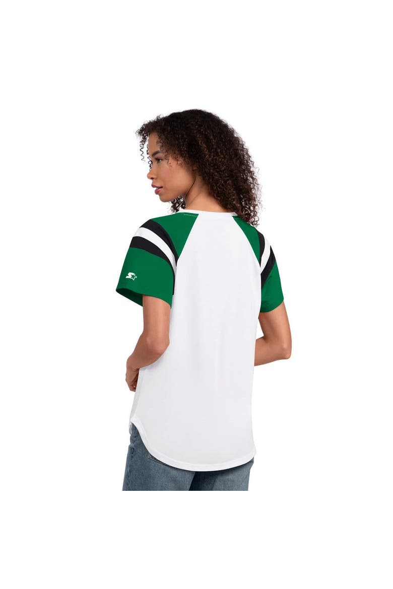 Women's Starter  White Philadelphia Eagles Game On Notch Neck T-Shirt, Alternate, color, White