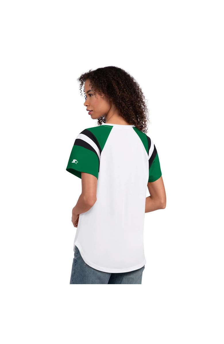 STARTER Women's Starter White Philadelphia Eagles Game On Notch Neck T-Shirt, Alternate, color, White