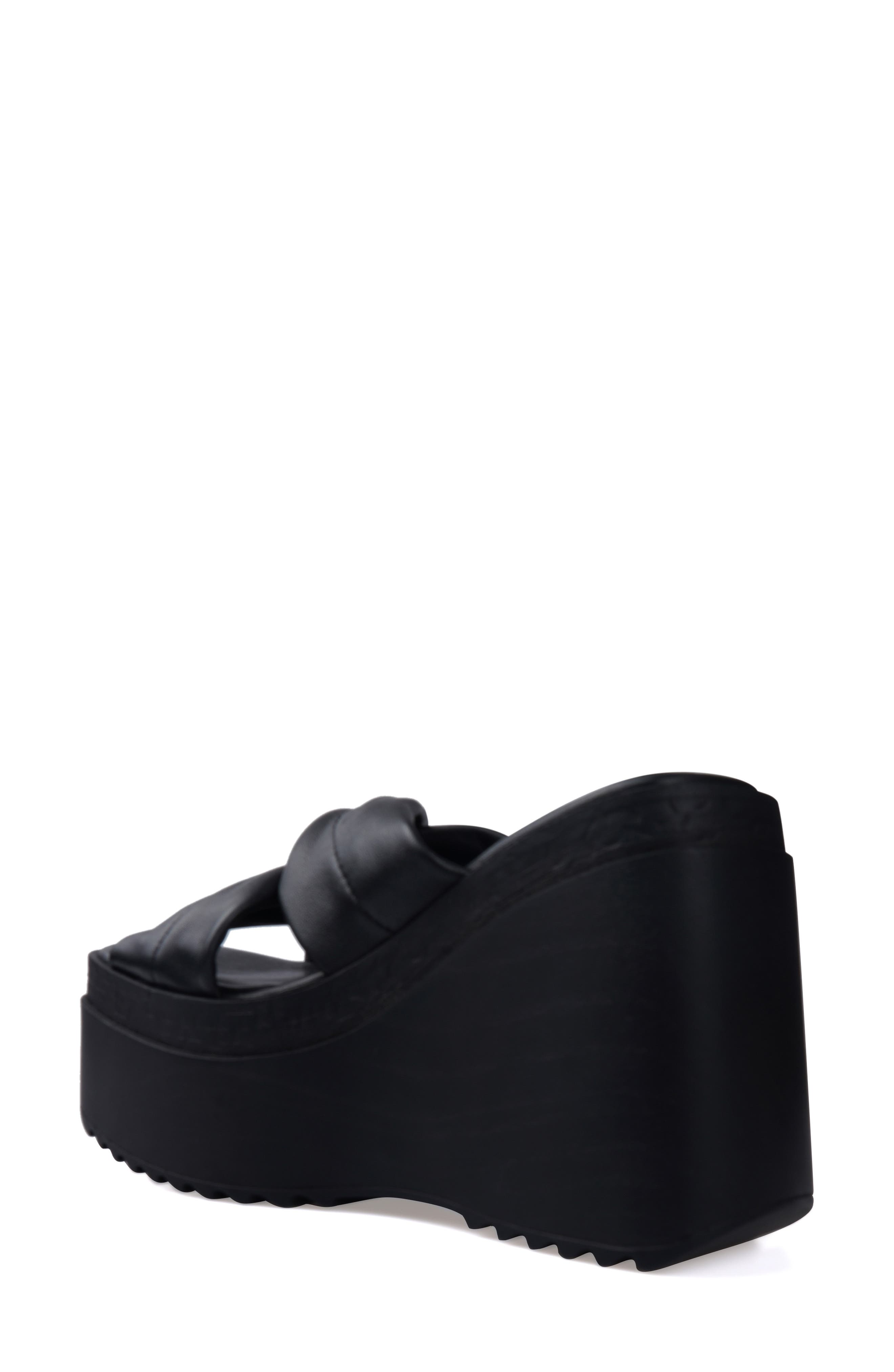 Candie's Kornelia Platform Wedge Slide Sandal, Alternate, color, Blklt