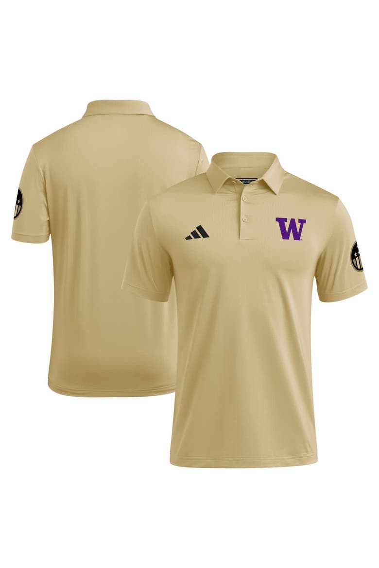Men's adidas Tan Washington Huskies Salute to Service Ultimate365 Solid Polo, Main, color, Tan