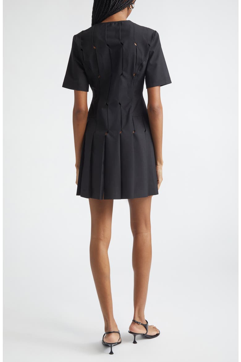 Technical Tailored Origami Wool Blend Dress, Alternate, color, BLACK