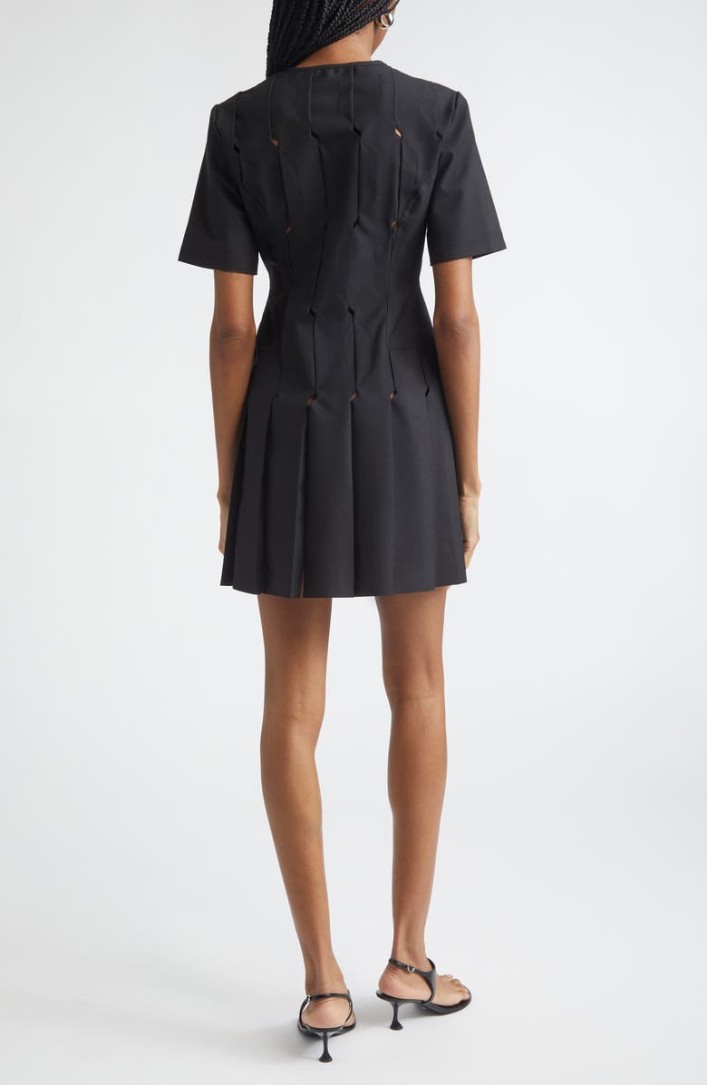 Coperni Technical Tailored Origami Wool Blend Dress, Alternate, color, Black