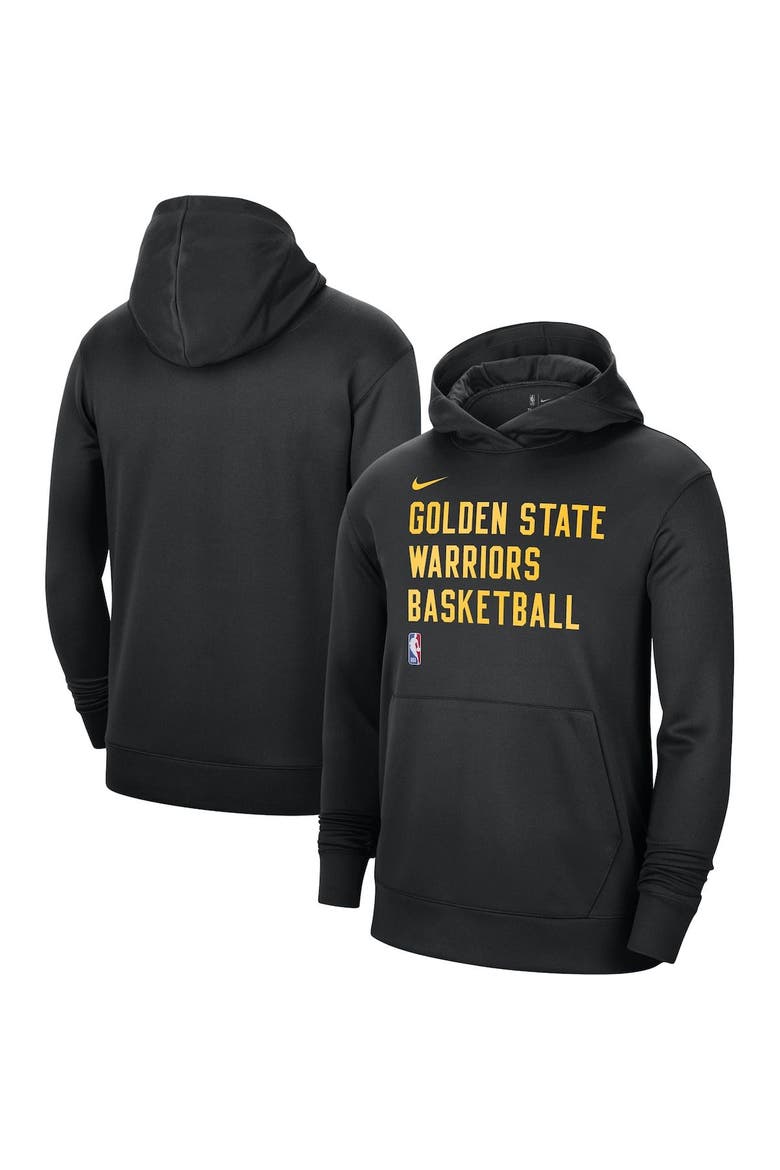 Unisex Nike Black Golden State Warriors 2023/24 Performance Spotlight On-Court Practice Pullover Hoodie, Main, color, Black