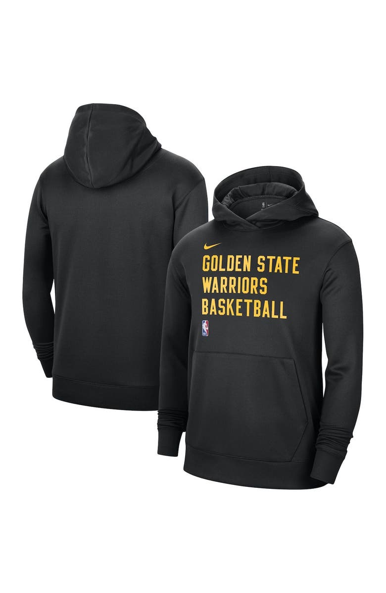 Nike Unisex Nike Black Golden State Warriors 2023/24 Performance Spotlight On-Court Practice Pullover Hoodie, Main, color, Black