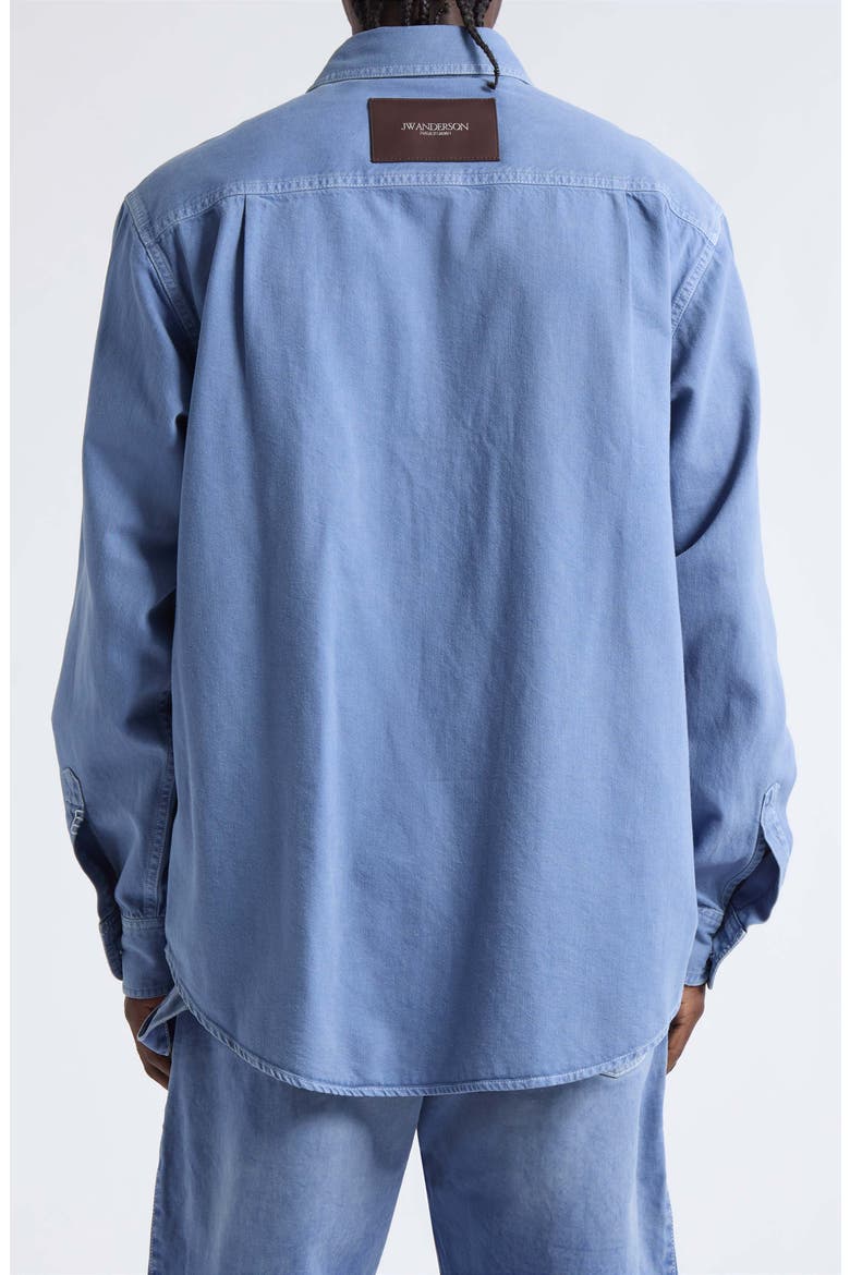 Oversize Cotton Button-Up Shirt, Alternate, color, FRENCH BLUE