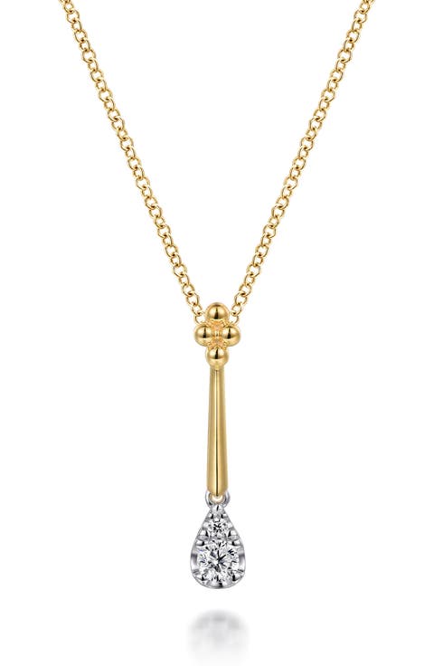14k Gold Two Tone Pendant Necklace
