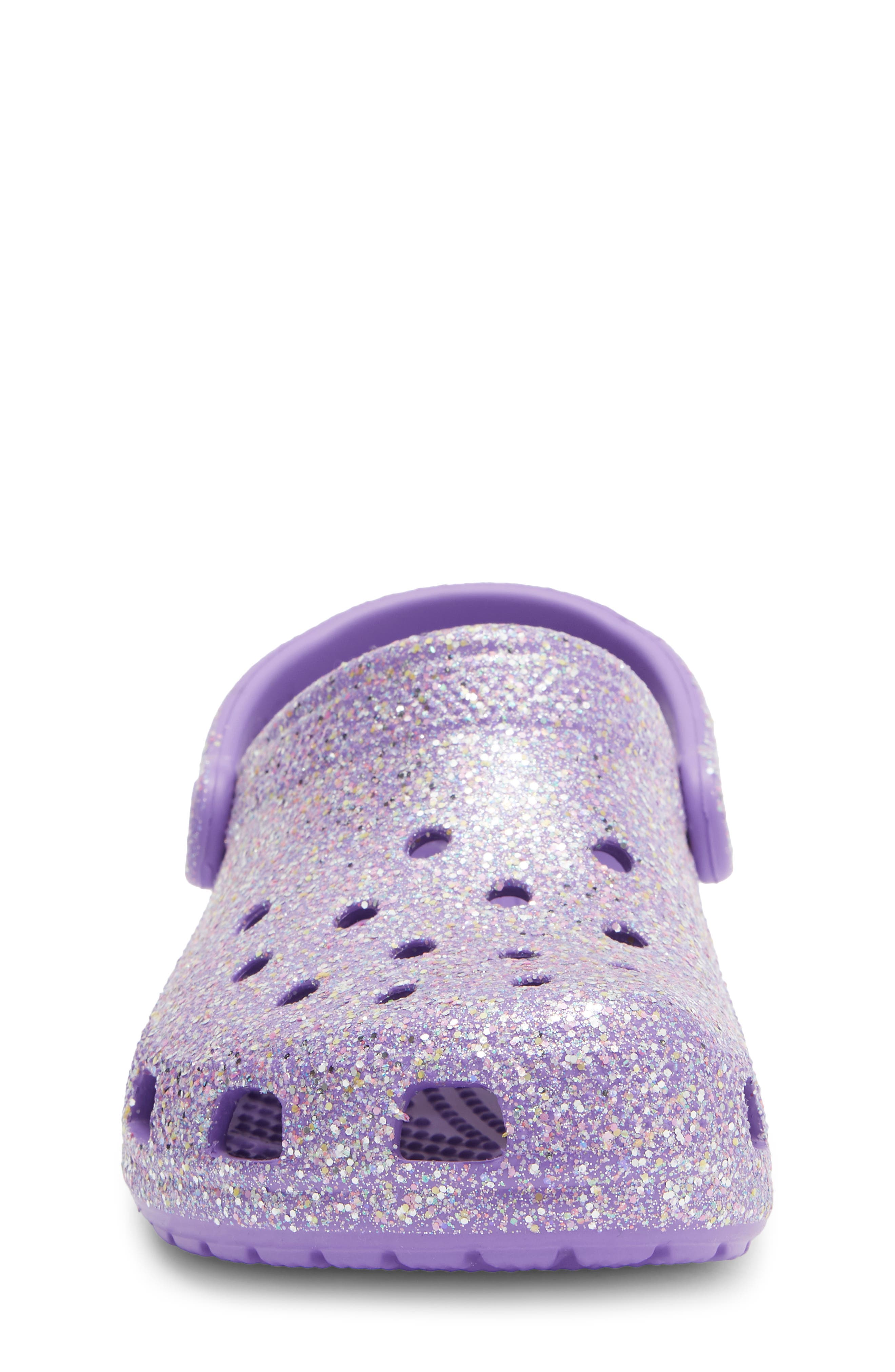CROCS Kids' Classic Glitter Clog, Alternate, color, Purple