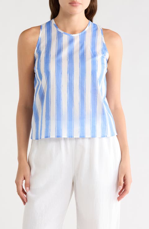 Striped Cotton Sleeveless Top