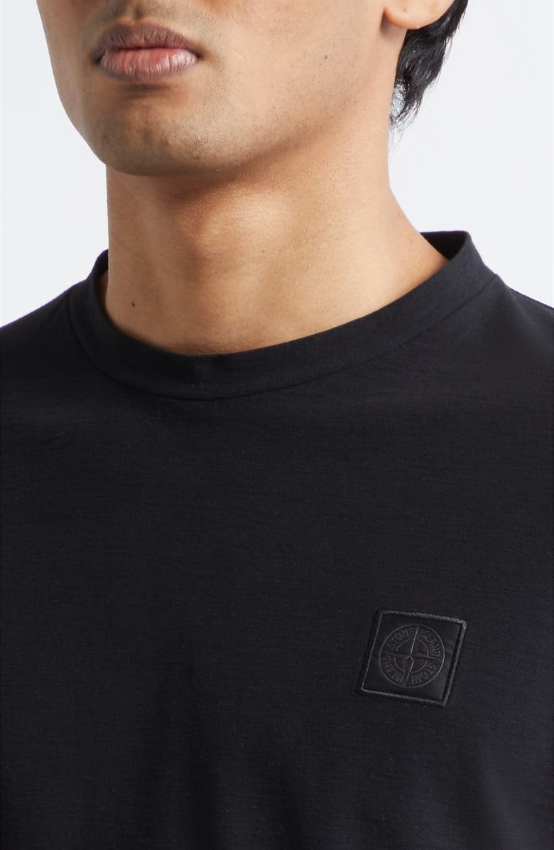 Stone Island Compass Logo Patch Short Sleeve T-Shirt, Alternate, color, Black