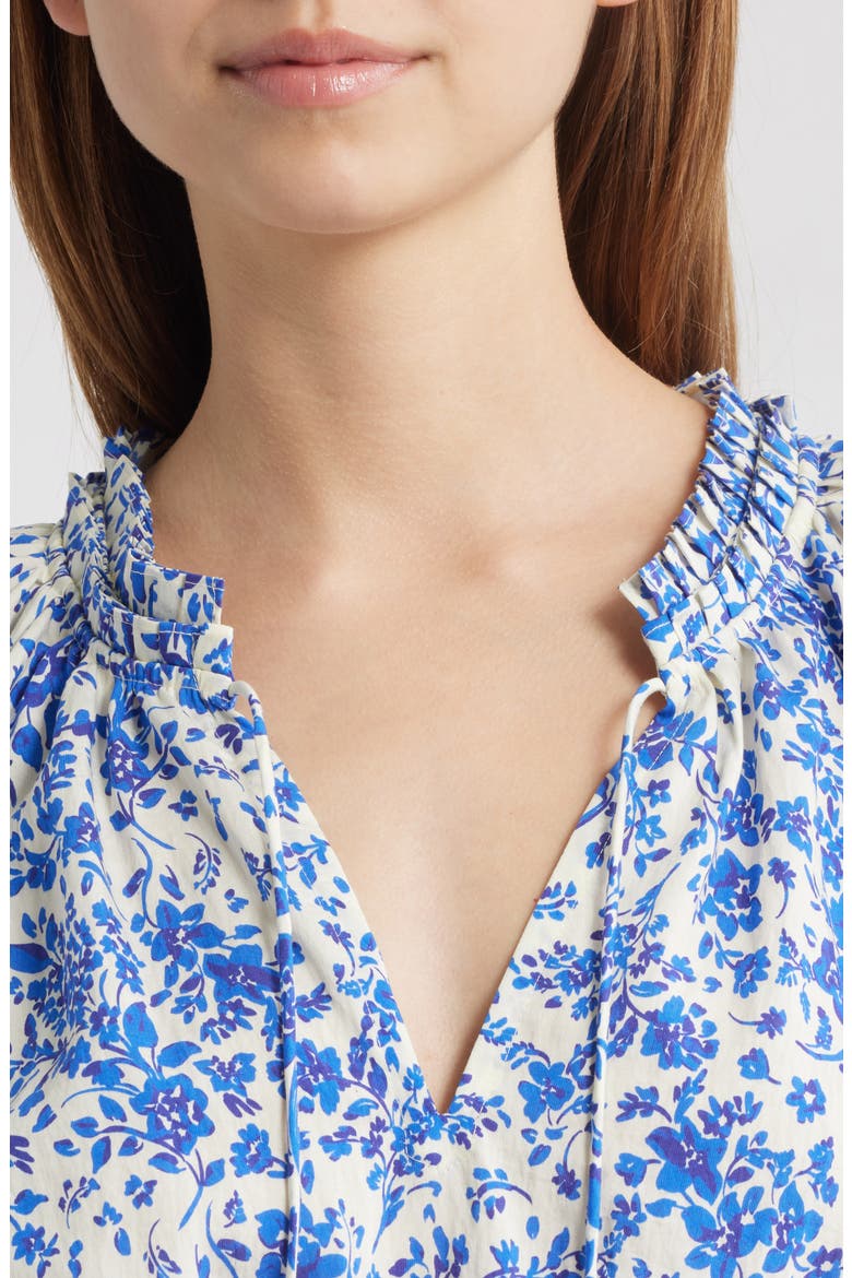 Fiorella Floral Smocked Dress, Alternate, color, BLUE MARGUERITE