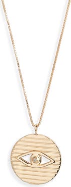 Jennifer Zeuner Stassi Diamond Evil Eye Pendant Necklace