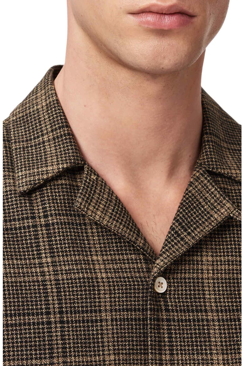 Saru Plaid Cotton Button-Up Shirt, Alternate, color, BLACK/ BROWN