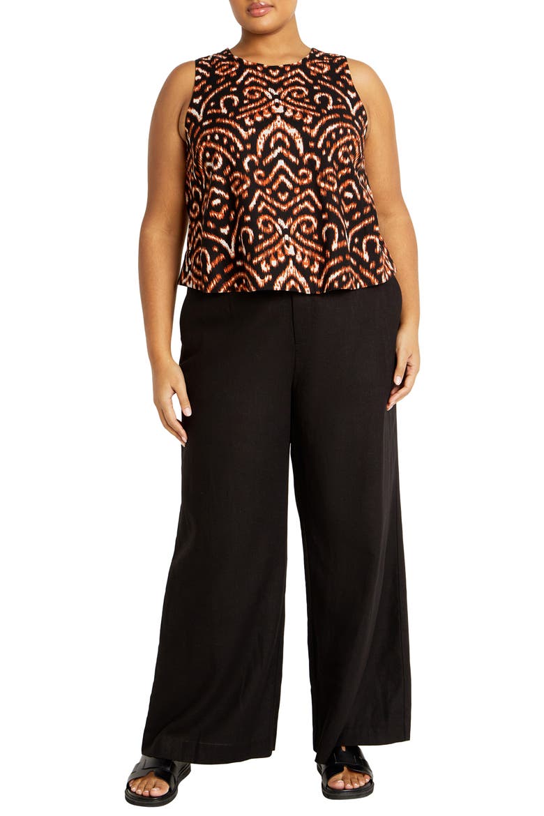 Amara Print Sleeveless Shell, Alternate, color, IKAT